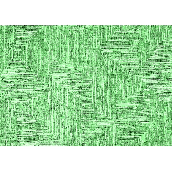 Ahgly Company Indoor Rectangle Solid Emerald Green Modern Area Rugs, 2' x 4'