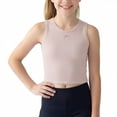 thumbnail image 2 of CPNG Girls Tank Tops Ribbed Sleeveless Crew Neck Solid Color Undershirts Camisole Bow Embroidery Lace Trim Cute Summer Cami, 2 of 8