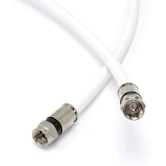 THE CIMPLE CO - 50 Pieds Pieds, Câble Coaxial RGB6 Blanc (Câble Coaxial) - Fabriqué aux É.-U. - avec Connecteurs de Haute Qualité, F81 /