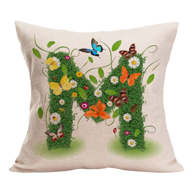 TechWave Spring Pillow Covers Cushion 18x18 Inch Spring Throw Pillow Covers Letter Pillow Covers Green For Couch Bed Sofa Living Room Spring Day Modern Decorative Pillows for Couch Western Decorative