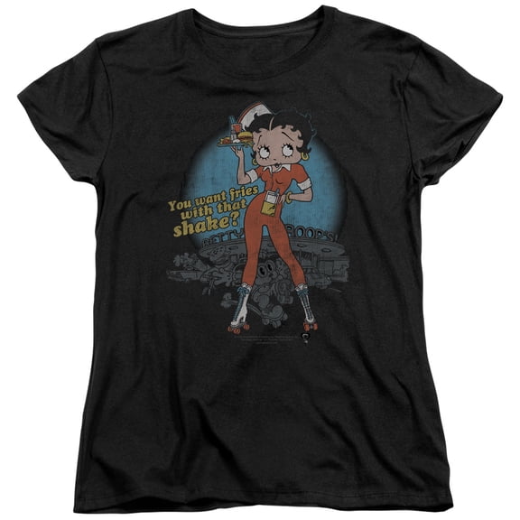 Betty Boop Fries With That S/S Women's Tee Black