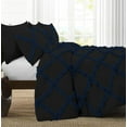 thumbnail image 2 of D.N.G. BEDDINGS 3 Piece Luxury Two Tone Diamond Ruffle Pattern Comforter Set Premium Super Soft All Season 800 Thread Count, 100% Egyptian Cotton, Full/Queen Size Navy Blue/Black Solid Color, 2 of 4