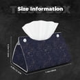 thumbnail image 6 of Lsque Navy Dark Blue Printed Long Tissue Box Cover Holder, Facial Paper Organizer Dispenser,Triangle with Bottom Belt, PVC Leather Decorative Organizer, 6 of 9