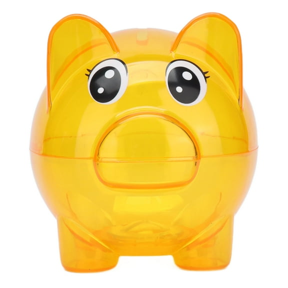 2 Size Piggy Bank Pig Shaped Transparent Plastic Money Saving Box Home Decor for Boys and Girls Gifts [small]