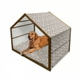 thumbnail image 1 of Modern Pet House, Coffee Words Cafe Typography in Point Sizes Digital Illustration, Outdoor & Indoor Portable Dog Kennel with Pillow and Cover, 5 Sizes, Dark Brown Caramel, by Ambesonne, 1 of 4