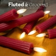 thumbnail image 2 of WYZworks 10" Fluted LED Pink Grooved Pillar Candles, Remote & 24h Timer Memory, On/Off Switch - Flameless Dimmable Battery Operated w/Flicker Mode, Home Wedding Decor (6 Pack), 2 of 9
