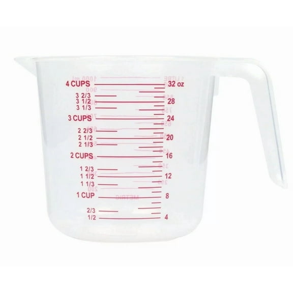 Large 4-Cup Capacity Clear Plastic Measuring Cup Kitchen Baking Utensils Tool