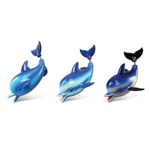 CoTa Global Dolphin Refrigerator Bobble Magnets Set of 3 - Assorted Color Fun Cute Sea Life Animal Bobble Head Magnets For Kitchen Fridge, Lockers, Home Decor, Cool Office Decorative Novelty - 3 Pack
