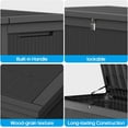 thumbnail image 6 of Joxxoaa 260 Gallon Resin Deck Box Outdoor Storage Box with Lockable Lid, Waterproof for Patio Cushions, Gardening Tools & Exercise Equipment(Black), 6 of 6