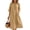 Khaki, variant on SAWOBUUN Womens Casual Midi Dress 3/4 Sleeve V Neck Button Tunic Dress Breathable Comfortable Sundress with Pockets