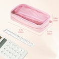 thumbnail image 3 of Deli Foldable Pencil Pen Case Big Capacity Pencil Pouch Large Pencil Bag Makeup Bag for Teen Boys Girls School Students, Pink, 3 of 8