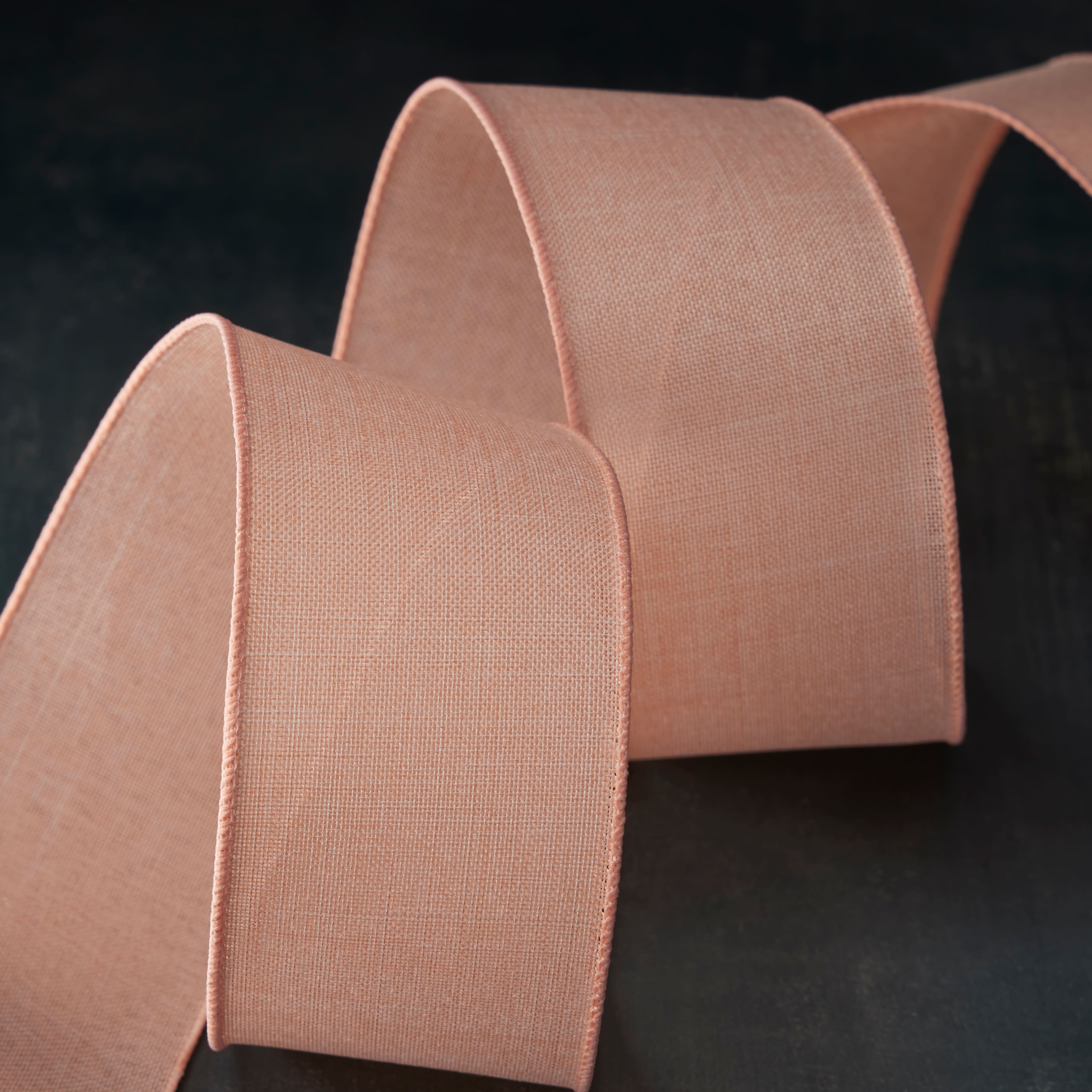 12 Pack: 2.5" x 25ft. Faux Linen Wired Ribbon by Celebrate It Decor