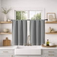 thumbnail image 3 of MKHILL Vela Grey Short Blackout Curtains 36 Inch 2 Panels Set, Room Darkening Rod Pocket Thermal Insulated Small Curtains for Kitchen Bathroom Cafe Small Window, Each 30"W x 36"L, Grey, 3 of 10