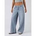 thumbnail image 5 of Women'S Wide Leg Jeans High Waisted Stretchy Straight Leg Jeans Trendy Loose Denim Pants Light Blue XL, 5 of 9