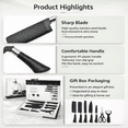 thumbnail image 2 of 6 Piece Kitchen Knife Set with Nonstick Blades, Chef Knives, Kitchen Scissors and Peeler, Ergonomic Handle Cooking Knife Set in Gift Box, 2 of 8