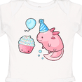 thumbnail image 4 of Inktastic Cute Axolotl Birthday with Cupcake Boys or Girls Long Sleeve Baby Bodysuit, 4 of 5