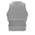 thumbnail image 5 of Winter Savings! Enjoytime Womens Crop Summer Clothes 2024 Solid Color Crewneck Sleeveless Knitted Sports Vest Hollow Out Fitted Elastic Exercise Yoga Running Women Short Basic Top, 5 of 6