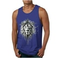 thumbnail image 2 of Nfurl Mens Tank Tops Big and Tall Muscle Workout Shirt Funny Lion Animal Graphic Shirts Gym Workout Running Bodybuilding Tshirts Athletic Sleeveless Summer Tees, 2 of 4