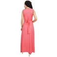 thumbnail image 2 of Bimba Women's Rayon Sleeveless Floral Embroidered Peach Maxi Dress Resort Wear-12, 2 of 3