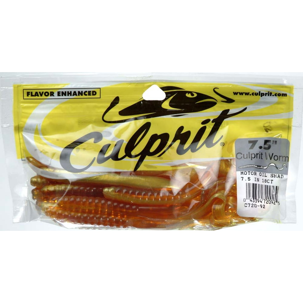 Culprit 7.5" Worm Motor Oil Shad C72092
