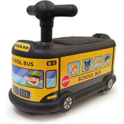 Voltz Toys School Bus Ride on Push Car Foot to Floor Toy for Kids and Toddlers (Yellow)