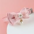 thumbnail image 2 of Cat Collar Breakaway, Adjustable Cute Cotton Kitten Collar with Pearl Pendant Fashion Comfortable Cats Collars with Safety Buckle for Girl Cat(Pink), 2 of 12