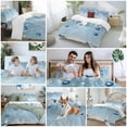 thumbnail image 5 of Christmas Tree Navy Ball Bedding Duvet Cover Set Full 4 Pieces White Pine Branch Winter Snowflakes Blue Bedding Set with Zipper Closure,1 Comforter Cover 86x86 Inches 1 Flat Sheet & 2 Pillow Cases, 5 of 7