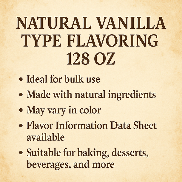 Brewers Best Natural Vanilla Type Flavoring 128 oz