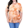 thumbnail image 5 of Sewify Women's Plus Size Tops Summer Short Sleeve Fashion Tie Dye T-Shirts Loose Fit Crew Neck Blouses, 1X, 5 of 7