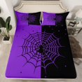 thumbnail image 2 of Manfei Spooky Spider Webs Queen Sheet Sets,Happy Halloween Day Flat Sheet,Purple Black Queen Fitted Sheet For Boys Kids,Luxury Bedroom Decor,4 Pieces, 2 of 7