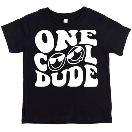 

One Cool Dude Retro Boys First Birthday Shirt & Bodysuit for Boys Black Shirt 18 Months