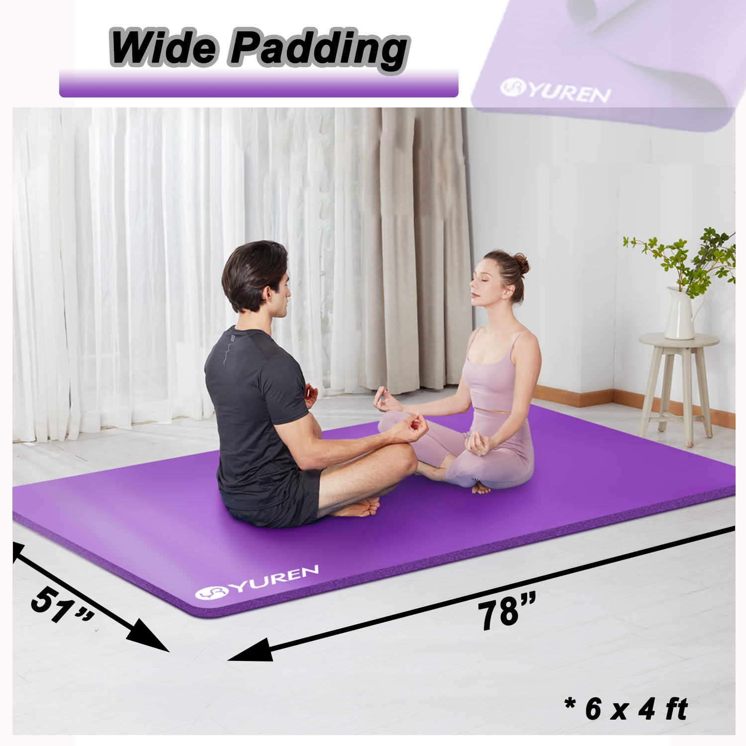 Extra Thick Yoga and Pilates Mat 0.5 inch Purple, 1 unit - City Market
