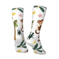 thumbnail image 3 of Goofa Monkeys Swinging from Palms Printed Men's Crew Socks, Soft Durable Breathable Moisture-Wicking with Odor Control Cotton socks, 3 of 9