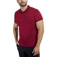 thumbnail image 4 of CULTURA Men's Short Sleeves 100% Cotton Polo With Jaquard Rib And Chest Rib Pocket, Burgundy/Black, M, 4 of 10