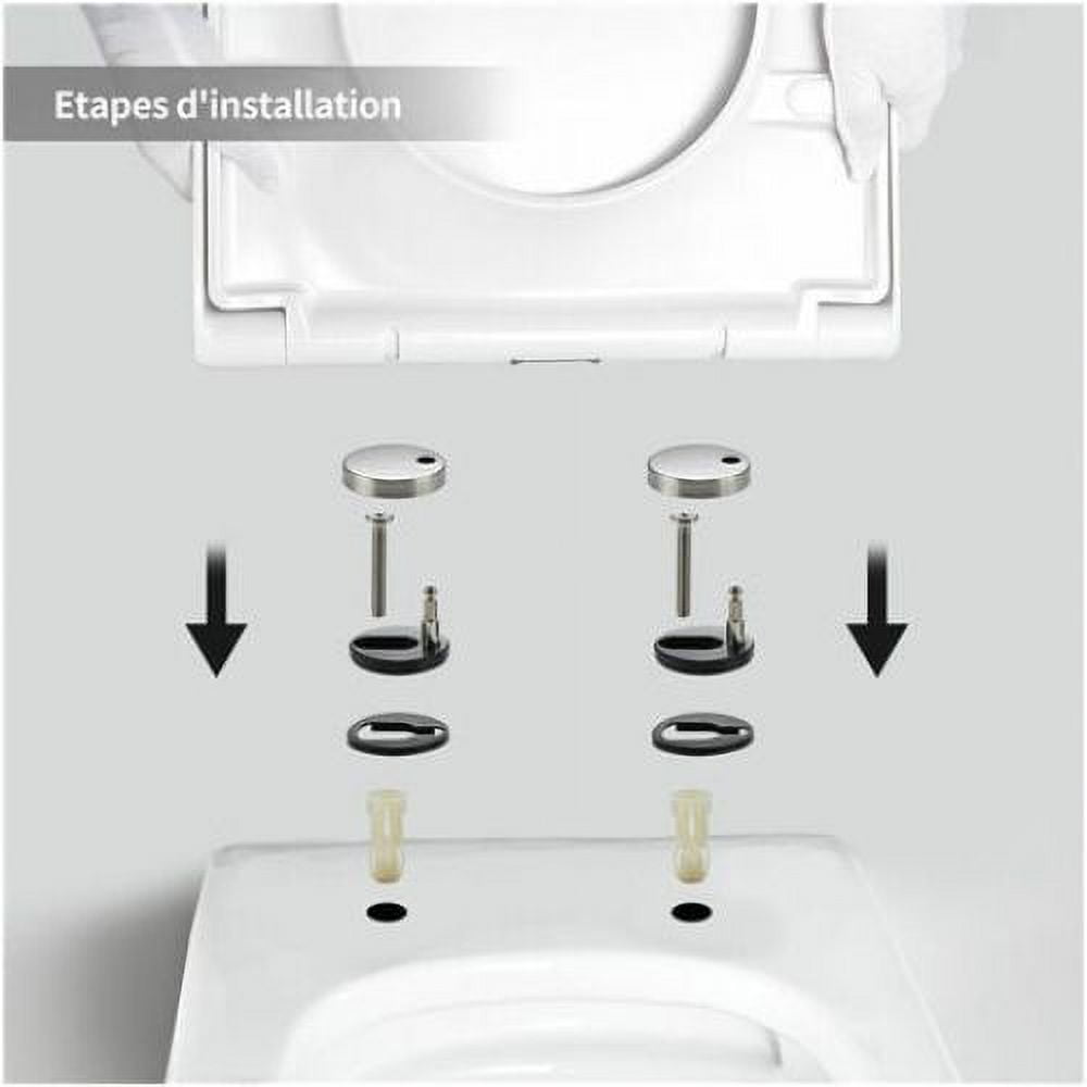 D-Shape Toilet Seat with Quiet Self-Closing, Designed for Modern Bathrooms, Durable UF Material Ensures Longevity, Universal Fit for Standard Toilets, Soft Toilet Seat with Quick