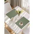 thumbnail image 5 of Green Solid Color Placemats Set of 4, Aesthetics Contemporary Luxury Placemats for Dining Table, Place Mats for Kitchen Tabletop, Waterproof Wipeable Dining Table Mats Set, 5 of 9