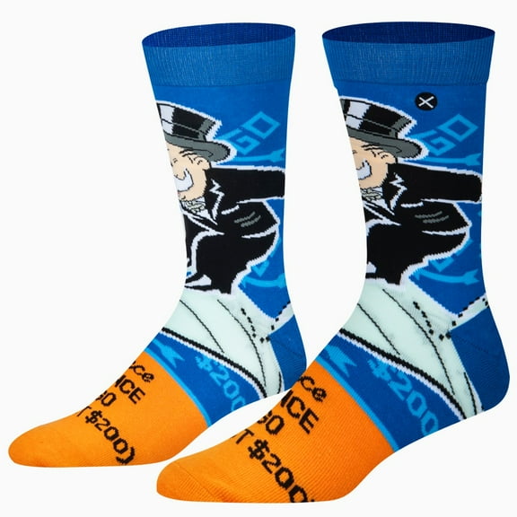 Odd Sox – Monopoly Chance Crew Socks – Advance to Go $200 Board Game Print Novelty Socks – Cotton