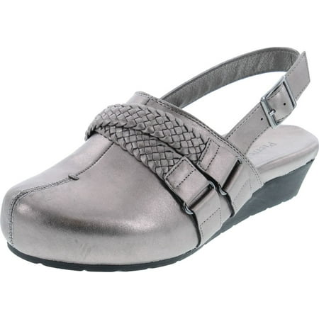 

Pierre Dumas Women s Lexy-3 Vegan Leather Braided Accents Adjustable Strap Clogs Pewter 6