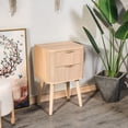 thumbnail image 5 of 2-Drawer Natural Solid Wood Nightstand Classic Style Bedroom, 5 of 8