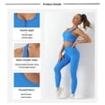 thumbnail image 2 of Conjunto De Yoga 2 piezas de ropa deportiva para mujer, ropa deportiva sin costuras, artículos deportivos (azul L) Likrtyny  Para Estrenar, 2 of 7