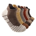 thumbnail image 2 of Helii Men's 6 Pack Ankle Socks – Low Cut Athletic Sport Socks, Lightweight Breathable Polyester Casual Socks, Soft Stretchy Comfortable Fit for Daily Wear Walking Travel Beach Brown,One Size, 2 of 4