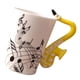 thumbnail image 1 of Injueey Tazas de cerámica para leche, taza elegante con notas musicales para té con leche y jugo, taza de jugo fácil de limpiar, saxofón Type3 NO3, 1 of 1