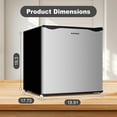 thumbnail image 3 of BANGSON 1.6 Cu.Ft Compact Refrigerator with Freezer, Energy Saving & Low Noise Mini Fridge for Office, Dorm, Bedroom - Adjustable Temp, Reversible Door, Silver, 3 of 8
