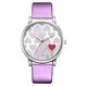 thumbnail image 1 of Reloj de cuarzo con diseño de esfera a la moda, correa de PU, reloj de pulsera informal para mujer, color morado, 1 of 2