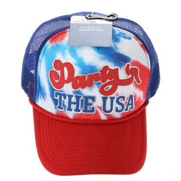 Way to Celebrate Americana Party in the USA Baseball Cap, Red, White and Blue, Adult Size, 1 Piece