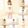 thumbnail image 4 of SGMVNU Girls 2 Piece Clothes Toddler Fall Winter Outfit Ruffles Crewneck Bow Pullover Sweatshirt with Joggers Pants Set(Size 5-6 Years, Pink), 4 of 6