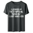 thumbnail image 3 of T-Shirts d'Été Amusants pour Femmes Lettres Imprimées Col Rond Manches Courtes Ample, 3 of 3