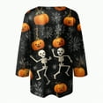 thumbnail image 5 of Towmus 3/4 Length Sleeve Womens Tops Halloween Pumpkin T-Shirts Thanksgiving Graphic Casual Dressy Top Under $10, 5 of 5