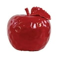 thumbnail image 2 of Apple Figurine with stem and leaf, Small - Red - Benzara, 2 of 2