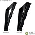 thumbnail image 2 of Ekena Millwork 2"W x 10"D x 12"H Loera Wrought Iron Bracket, (Triple center brace) (4-Pack), 2 of 4